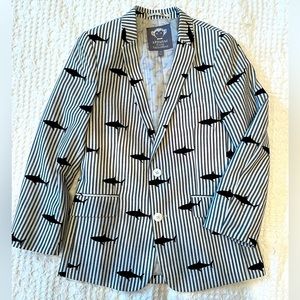 Appaman Seersucker shark print blazer size 12